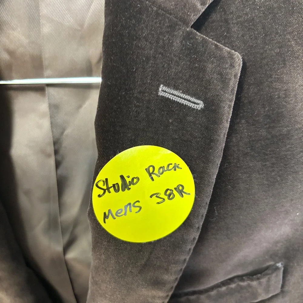 Banana Republic Mens 38R Tailored Fit Velvet Blazer Sport Coat Brown Cotton